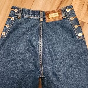 Lawman Western Vintage Blue Denim Jeans Silver Button Detail Womens Size 5 24x30
